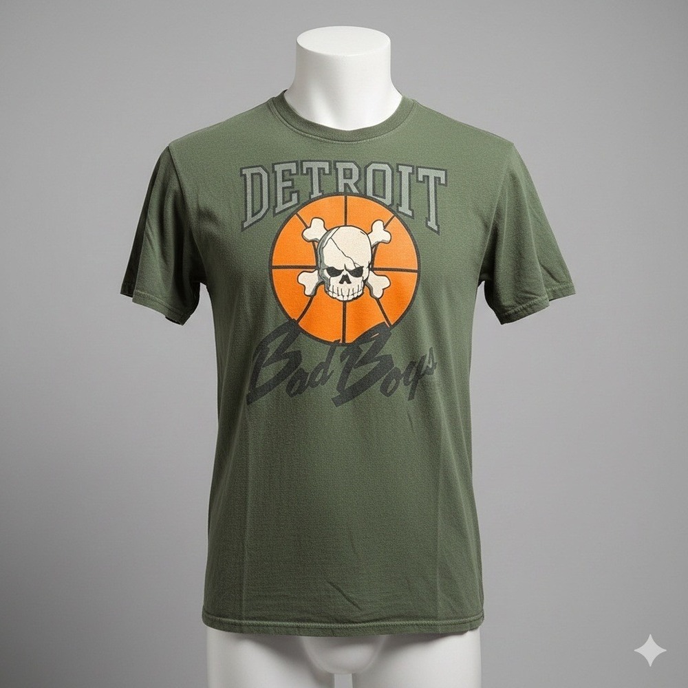 Vintage Detroit Bad Boys T-Shirt Skull Graphic Men's Large